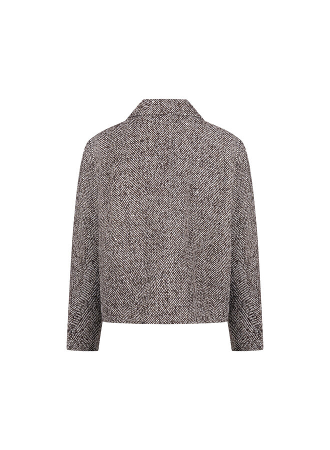 NKF13096 390 Nukus Daphne Jacket Herringbone Chocolate/Sand