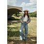 NKF09118 298 Nukus Stevi Pants Embroidery Blue Denim