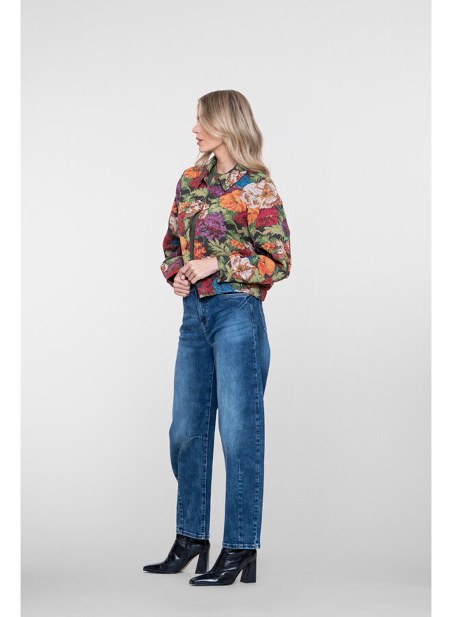 61803-10 827 Geisha Jeans barrel mid blue denim