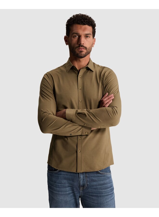 CSI2609220 8026 Cast Iron Long sleeve shirt Twill Jersey Walnut