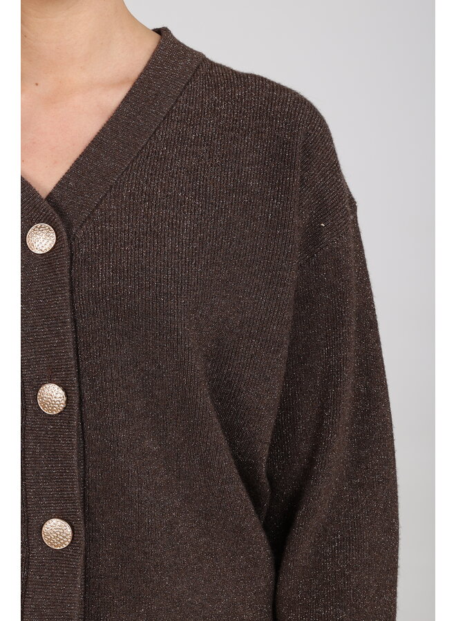 NKF05039 334 Nukus Willa Cardigan Chocolate