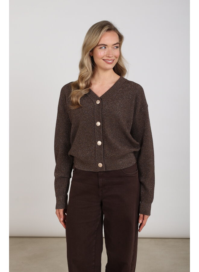 NKF05039 334 Nukus Willa Cardigan Chocolate