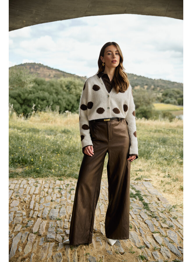 NKF09104 334 Nukus Bodine Pants PU Chocolate