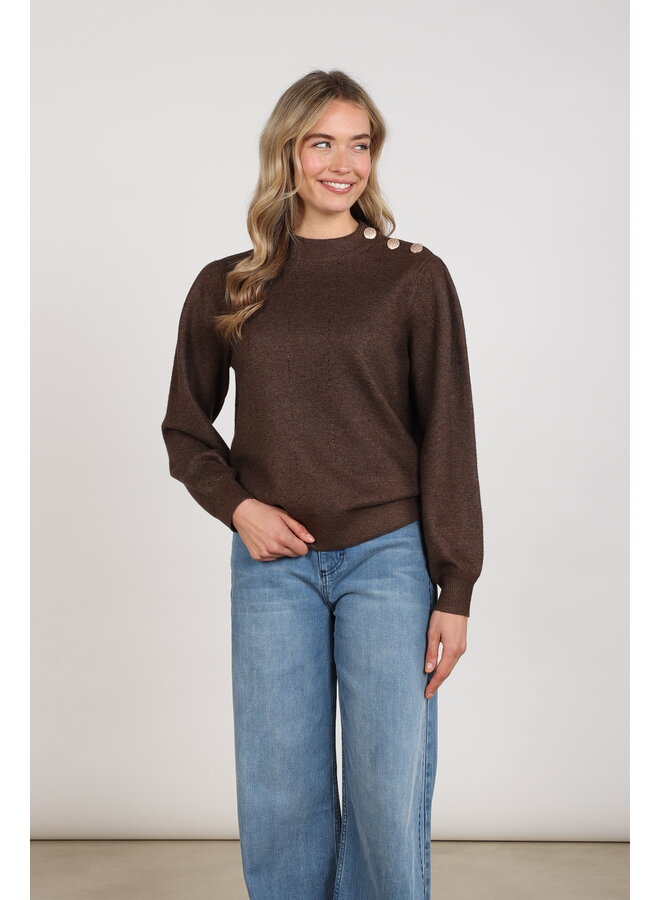 NKF03085 334 Nukus Molly Pullover Strass Chocolate