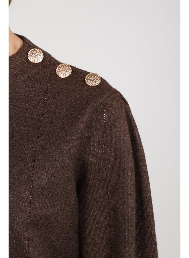 NKF03085 334 Nukus Molly Pullover Strass Chocolate
