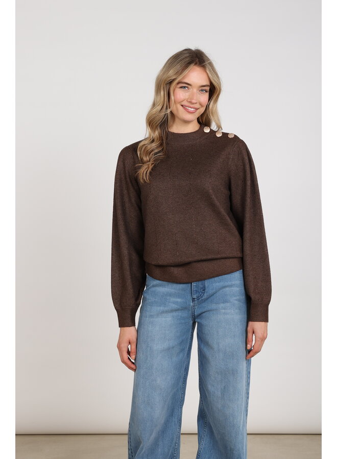 NKF03085 334 Nukus Molly Pullover Strass Chocolate