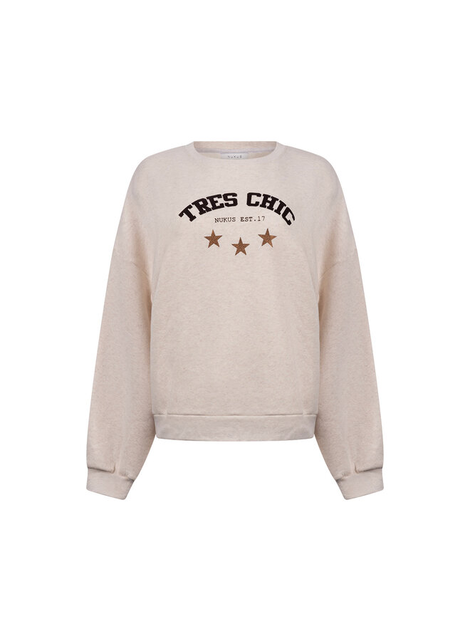 NKF03068 54 Nukus Star Pullover Sand Melange