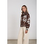 NKF02203 401 Nukus Alexandra Blouse Tie  Cross Chocolate/Offwhite