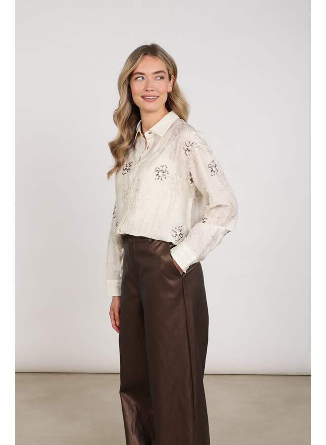 NKF02152 17 Nukus Aaliya Blouse Embroidery Off White