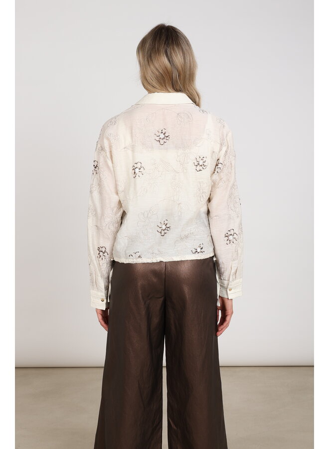 NKF02152 17 Nukus Aaliya Blouse Embroidery Off White
