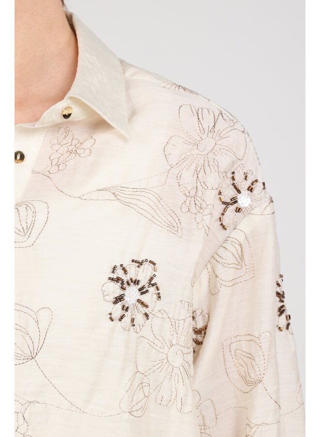 NKF02152 17 Nukus Aaliya Blouse Embroidery Off White