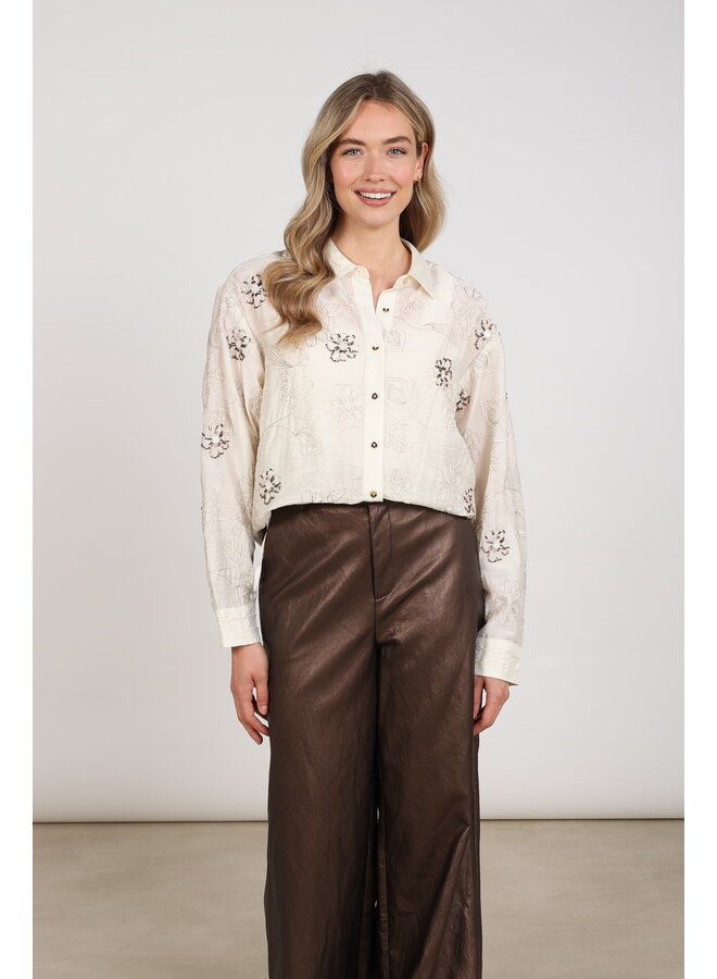 NKF02152 17 Nukus Aaliya Blouse Embroidery Off White