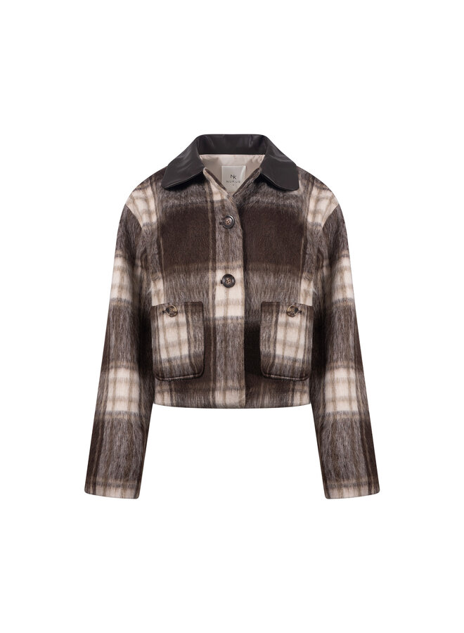 NKF13123 401 Nukus Hetty Jacket Check Chocolate/Offwhite
