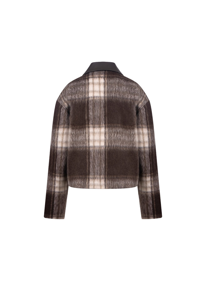 NKF13123 401 Nukus Hetty Jacket Check Chocolate/Offwhite