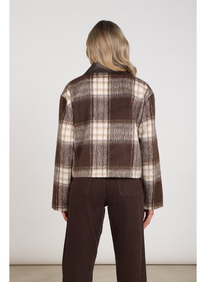 NKF13123 401 Nukus Hetty Jacket Check Chocolate/Offwhite