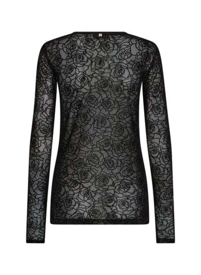 184290 801 MosMosh MMRose Mesh Blouse Black