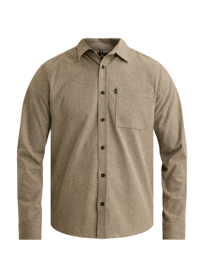VSI2610264 9005 Vanguard Long sleeve shirt Brushed herringbone Plaza Taupe