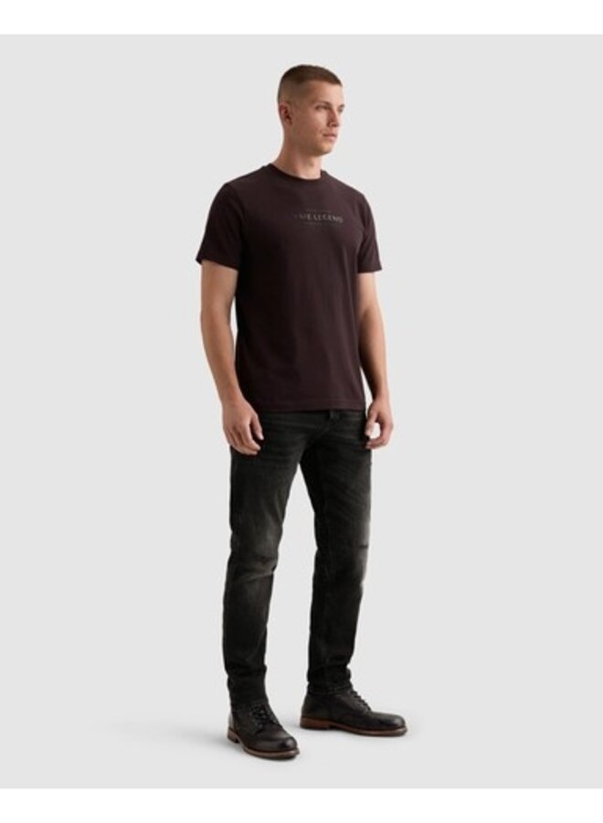 PTSS2610584 4357 PME Legend Short sleeve r-neck cotton elastan hd Dark Aubergine