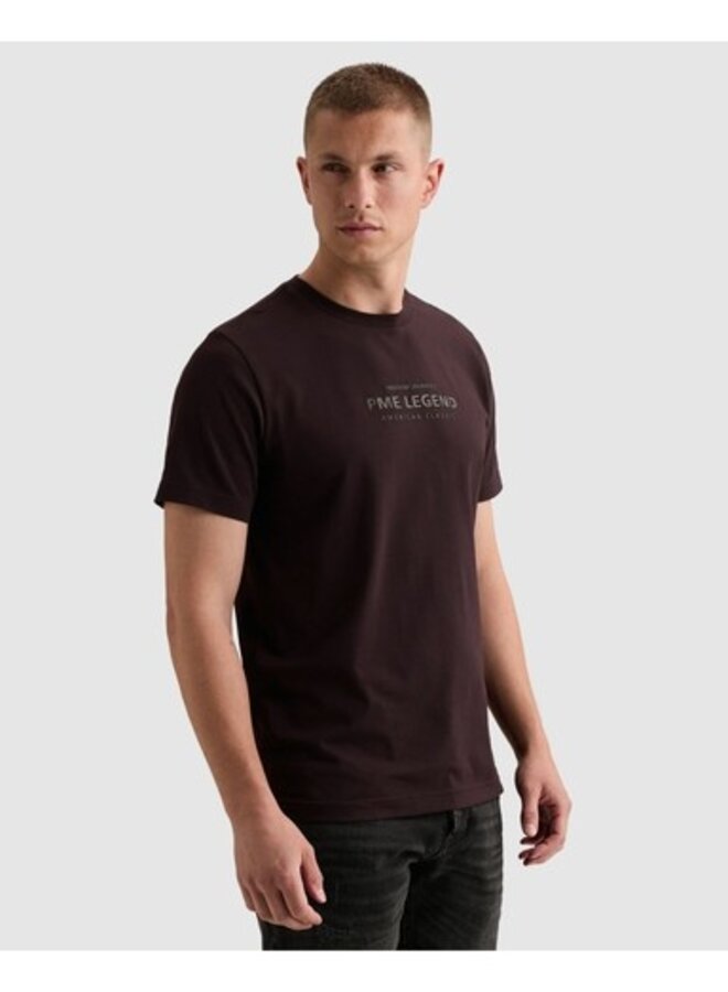 PTSS2610584 4357 PME Legend Short sleeve r-neck cotton elastan hd Dark Aubergine