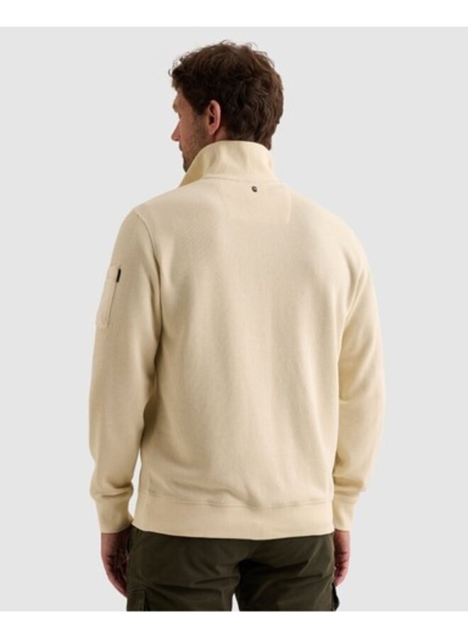 PSW2609457 7013 PME Legend Half zip collar flat knit look Bone White