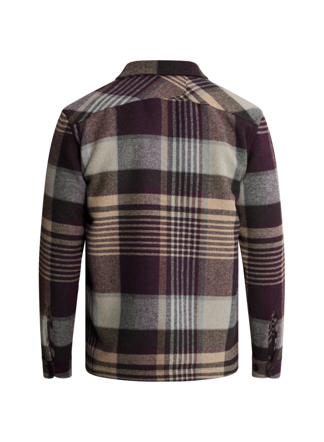 CSI2609233 4163 Cast Iron Long sleeve shirt Wool blend check Nightshade