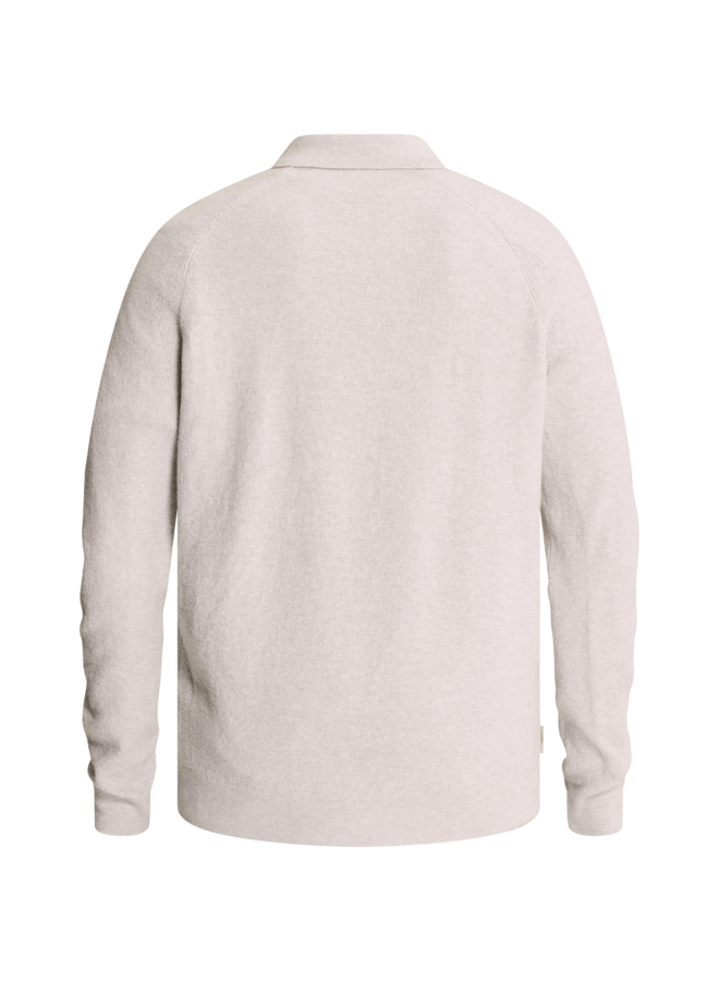 CKW2610342 9076 Cast Iron Long sleeve polo shirt regular fit wool blend Dark Slate
