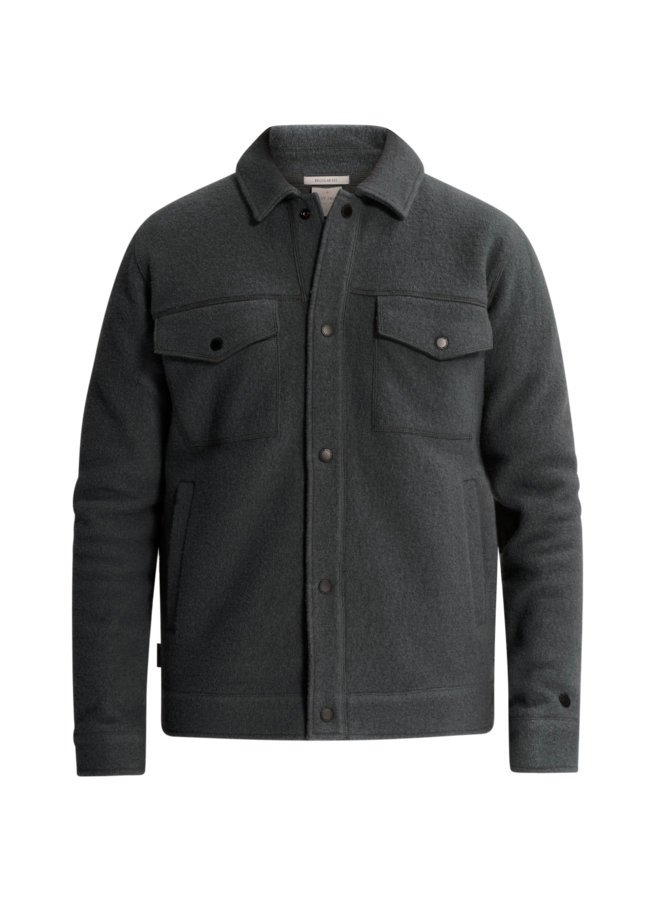 CKC2610390 9076 Cast Iron Button jacket regular fit boiled wool Dark Slate