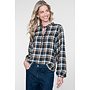 63846-32 950 Geisha Blouse check anthracite/camel