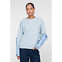 62800-10 900 Geisha Sweater blouse sleeves grey melange/blue