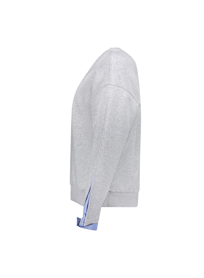 62800-10 900 Geisha Sweater blouse sleeves grey melange/blue