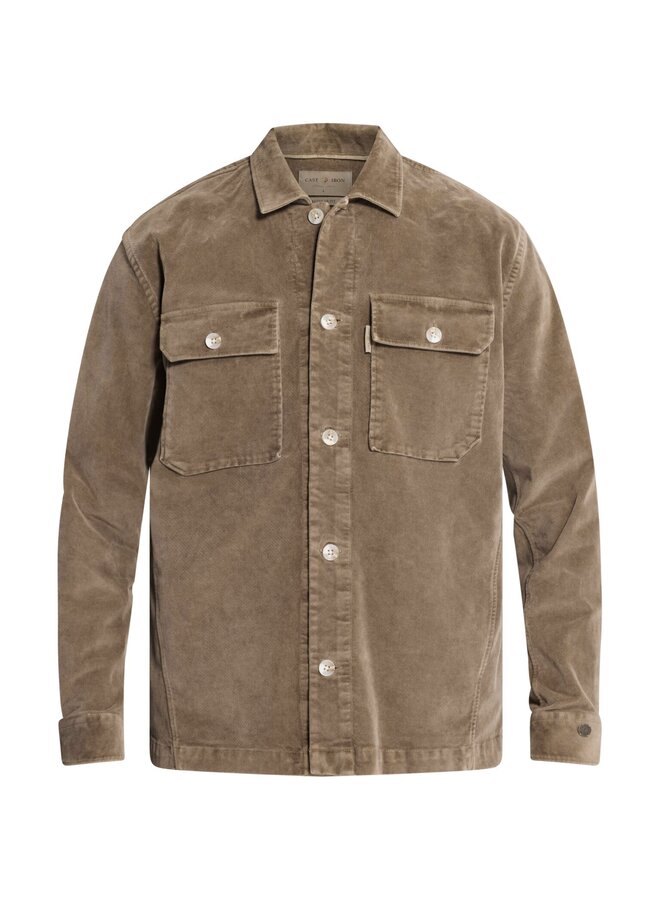 CSI2609230 8026 Cast Iron Long sleeve shirt Velvet garment dye Walnut