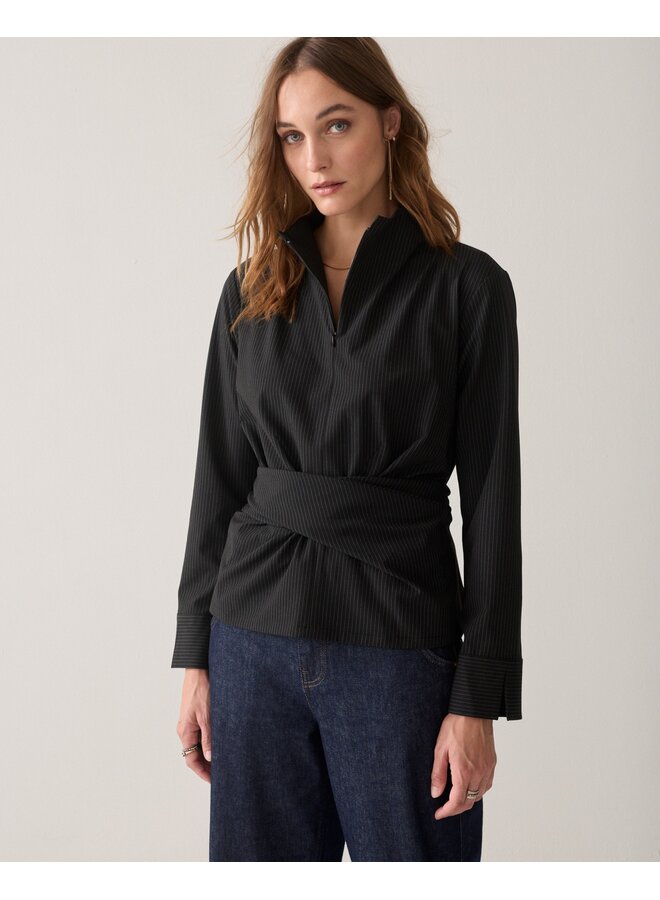 2s3598-12543 990 Summum Top Pinstripe Black