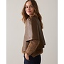 2s3578-12526 756 Summum Puff sleeve top Soft faux leather  Sepia brown