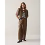 4s3043-12526 756 Summum Balloon trouser Soft faux leather Sepia brown