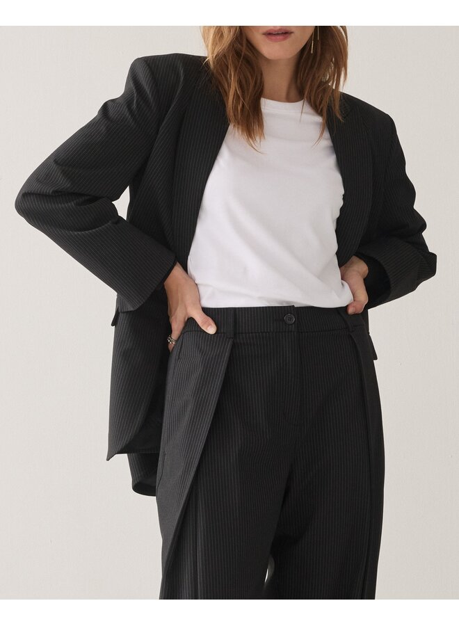 4s3068-12543 990 Summum Trousers Pinstripe Black