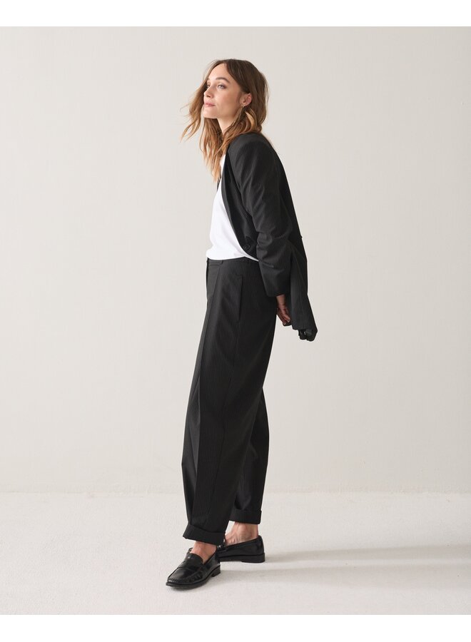 4s3068-12543 990 Summum Trousers Pinstripe Black