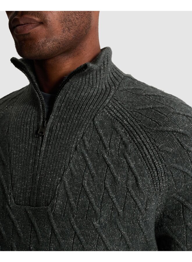 CKW2610348 9076 Cast Iron Half zip collar regular fit cotton heather Dark Slate