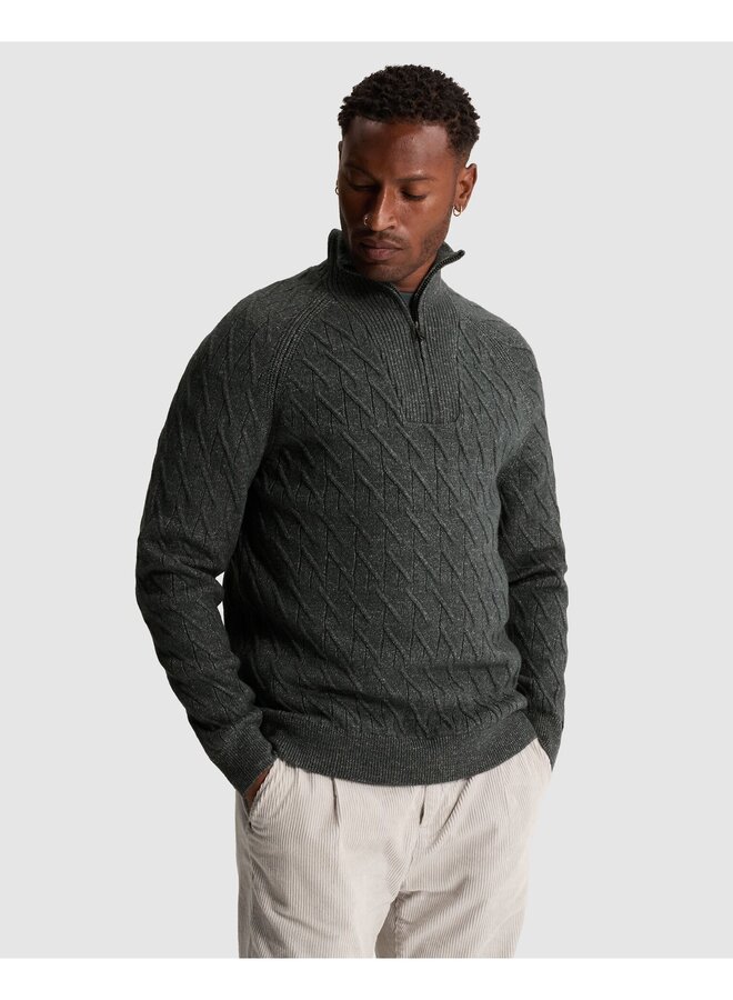 CKW2610348 9076 Cast Iron Half zip collar regular fit cotton heather Dark Slate