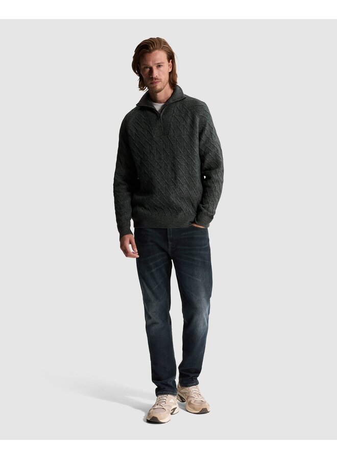 CKW2610348 9024 Cast Iron Half zip collar regular fit cotton heather Lunar Rock