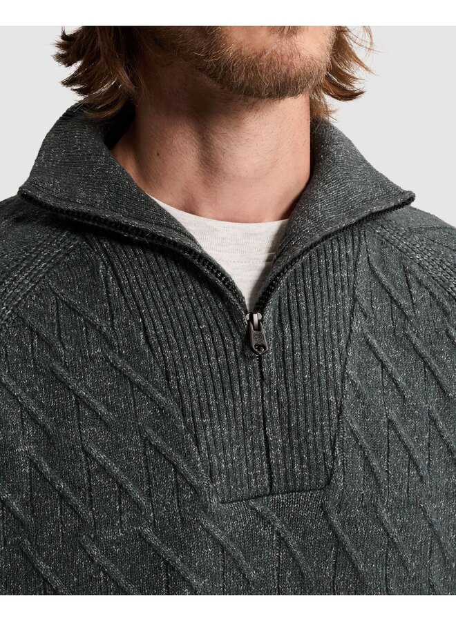 CKW2610348 9024 Cast Iron Half zip collar regular fit cotton heather Lunar Rock