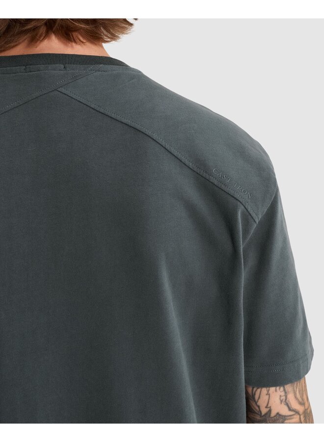 CTSS2610575 9076 Cast Iron Short sleeve r-neck relaxed fit peached jersey Dark Slate