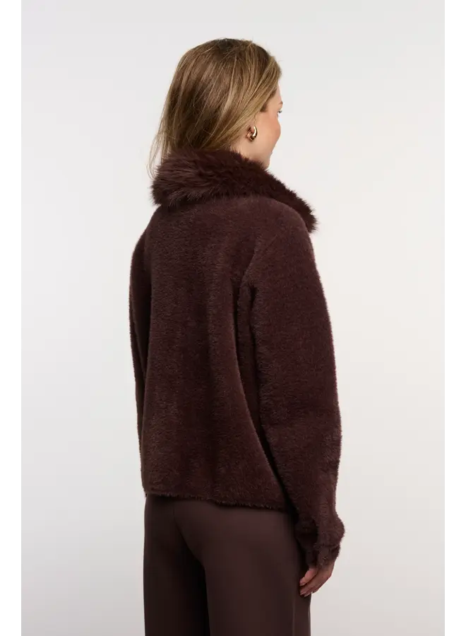 Nia.5002613 Rino en Pelle Jacket with detachable collar  Coffee roast