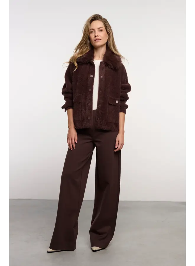 Nia.5002613 Rino en Pelle Jacket with detachable collar  Coffee roast