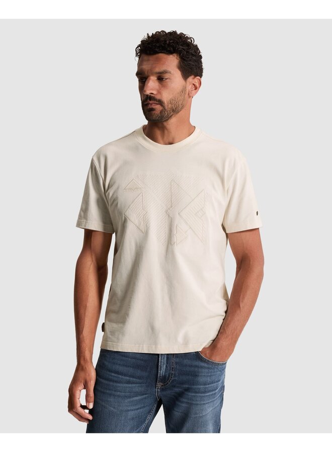 CTSS2610575 7555 Cast Iron Short sleeve r-neck relaxed fit peached jersey White Down
