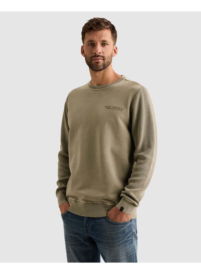PSW2610323 6412 PME Legend Crewneck sweat knit combination Abbey Stone