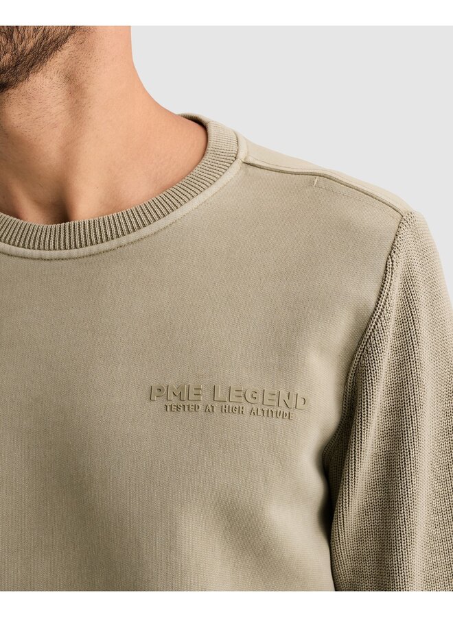 PSW2610323 6412 PME Legend Crewneck sweat knit combination Abbey Stone