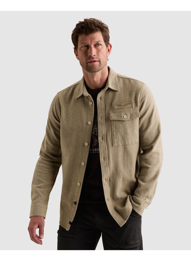 PSI2610214 6412 PME Legend Long sleeve shirt brushed flanel Abbey Stone