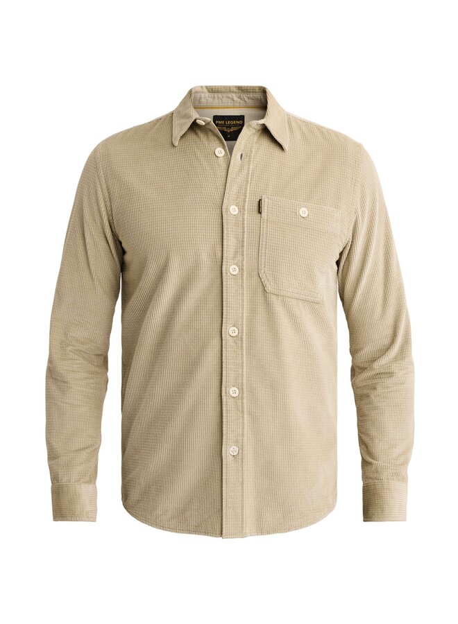 PSI2610208 6412 PME Legend Long sleeve shirt Dobby Corduroy Abbey Stone