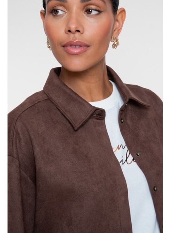 63840-19 785 Geisha Blouse suedine dark brown