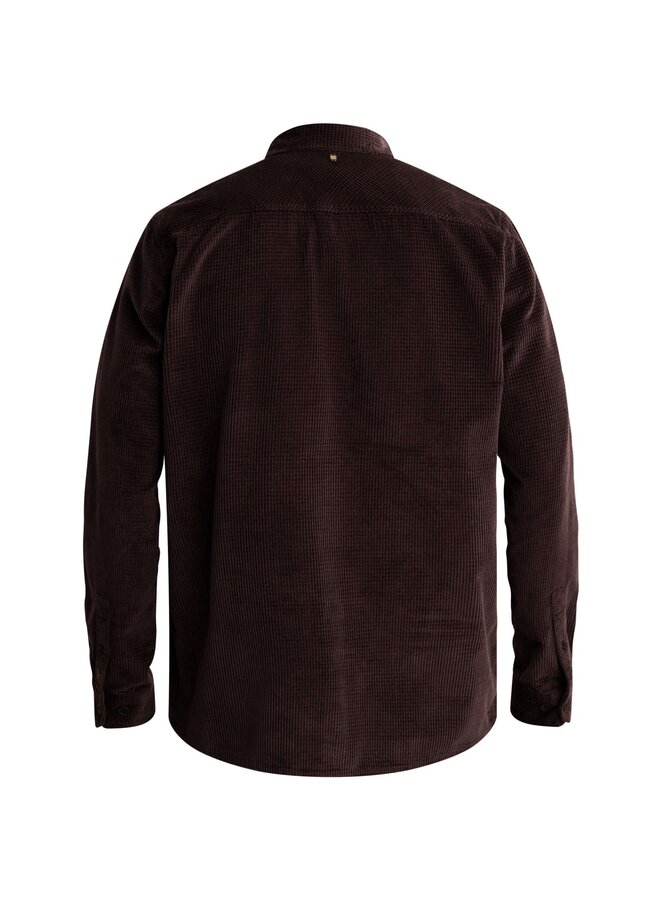 PSI2610208 4357 PME Legend Long sleeve shirt Dobby Corduroy Dark Aubergine